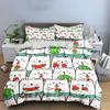 Cute Cat Watermelon Pattern Bedding Duvet Cover Set Duvet Cover Pillowcases  (1*Duvet Cover 2*Pillowcases, without duvet insert)