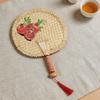 Creative Ancient-Style Hand-Cranked Fan Embroidered Traditional Handmade Fan Decorative Cattail Fan Summer