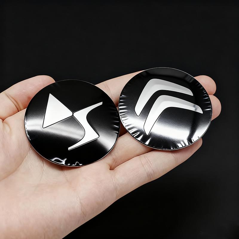 CITROËN 56mm Wheel Center Caps Stickers 3D Alloy Logo Emblem Badge Hub Decal for C3 C4 C5 C6 Berlingo Picasso (Set of 4 Pcs)