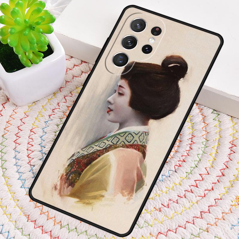 Japanese geisha Luxury Silicone Phone Case For Samsung Galaxy note 10 pro S26 S25 S24 S23 S22 S21 Plus S25Ultra Capa Cover