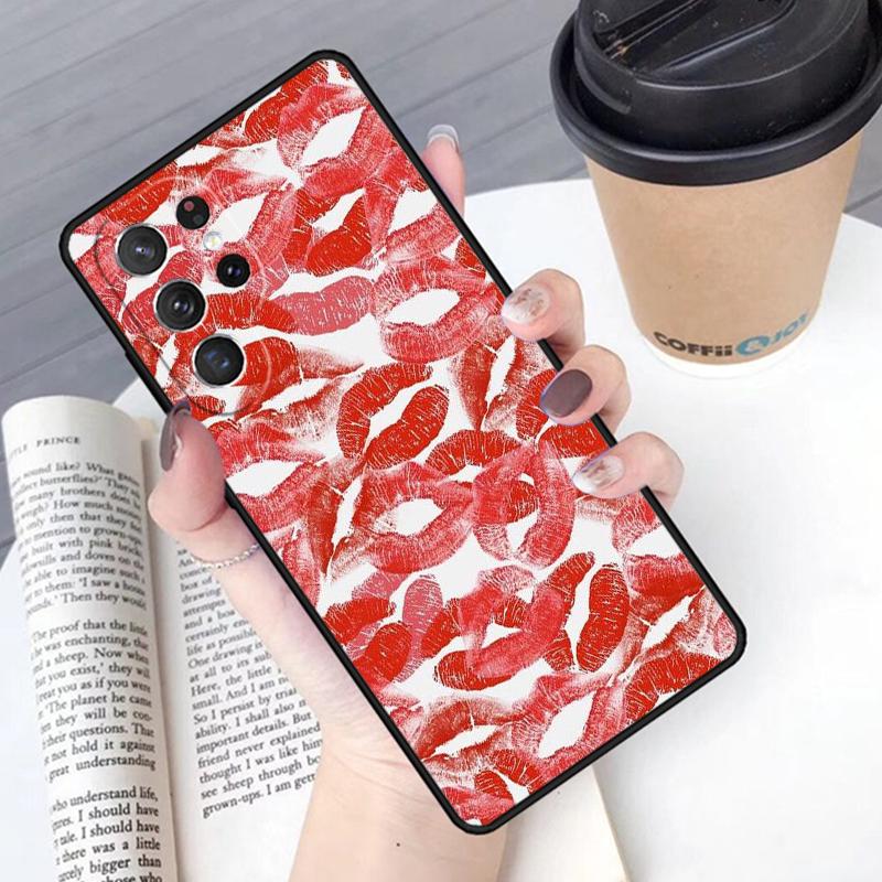 Lipstick Love Fashion phone case Cover For Samsung Galaxy S24 S25 Ultra S21 S22 Ultra S10E Note 10 Plus Note 20 FE S23