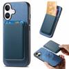 B2 For iPhone 16 Case Detachable Magnetic Card Bag Leather+TPU Phone Cover