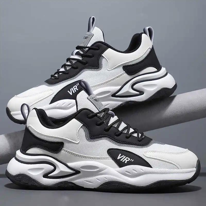 Fashion Round Tip Spring-autumn White Sport Shoes Man Vulcanize Men's Sapatenis Men's Sports Shoes Sneakers Casuall Ternis