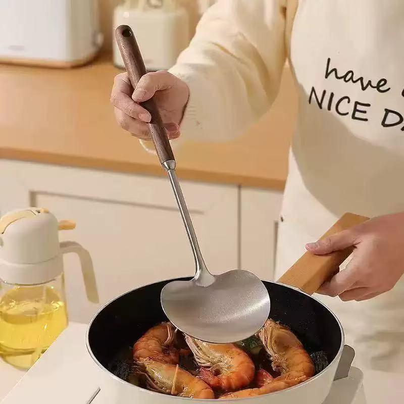 Spatola in Acciaio Inossidabile 201 Manico Antiscivolo Testa Morbida Paletta da Cucina Lunga Resistente al Calore Girarrosto da Cucina Per Friggere Saltare in Padella Pancake