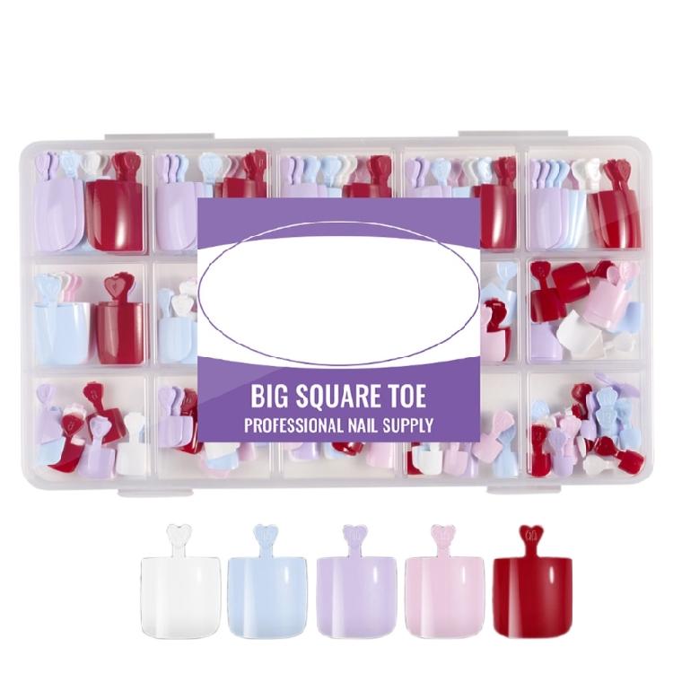 

160/128Piece Natural Looking Fake Toenails Extended Design Light ABS Press on Toenails NoResidue Nail Accessories
