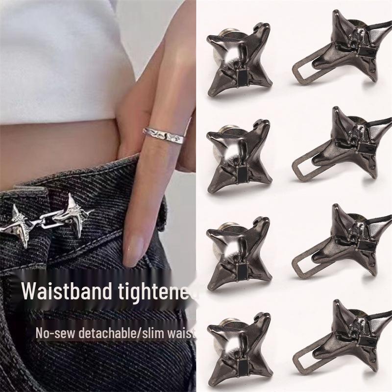 Modieuze Verstelbare Star Buckle Jeans voor Taille-Cinching (zonder ponsen)