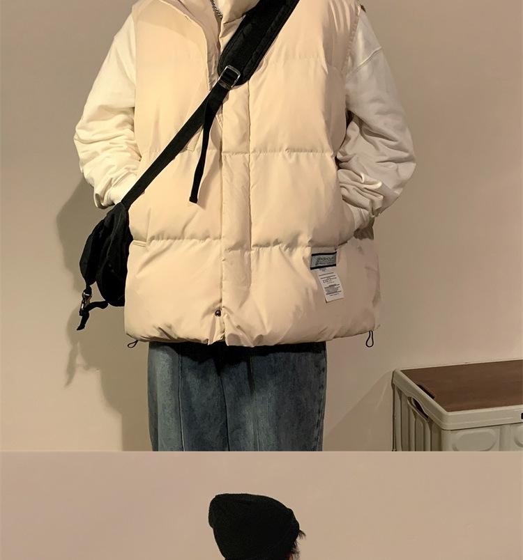 Men's Retro Hip Hop Cotton Down Vest - Warm Autumn/Winter American Style Jacket