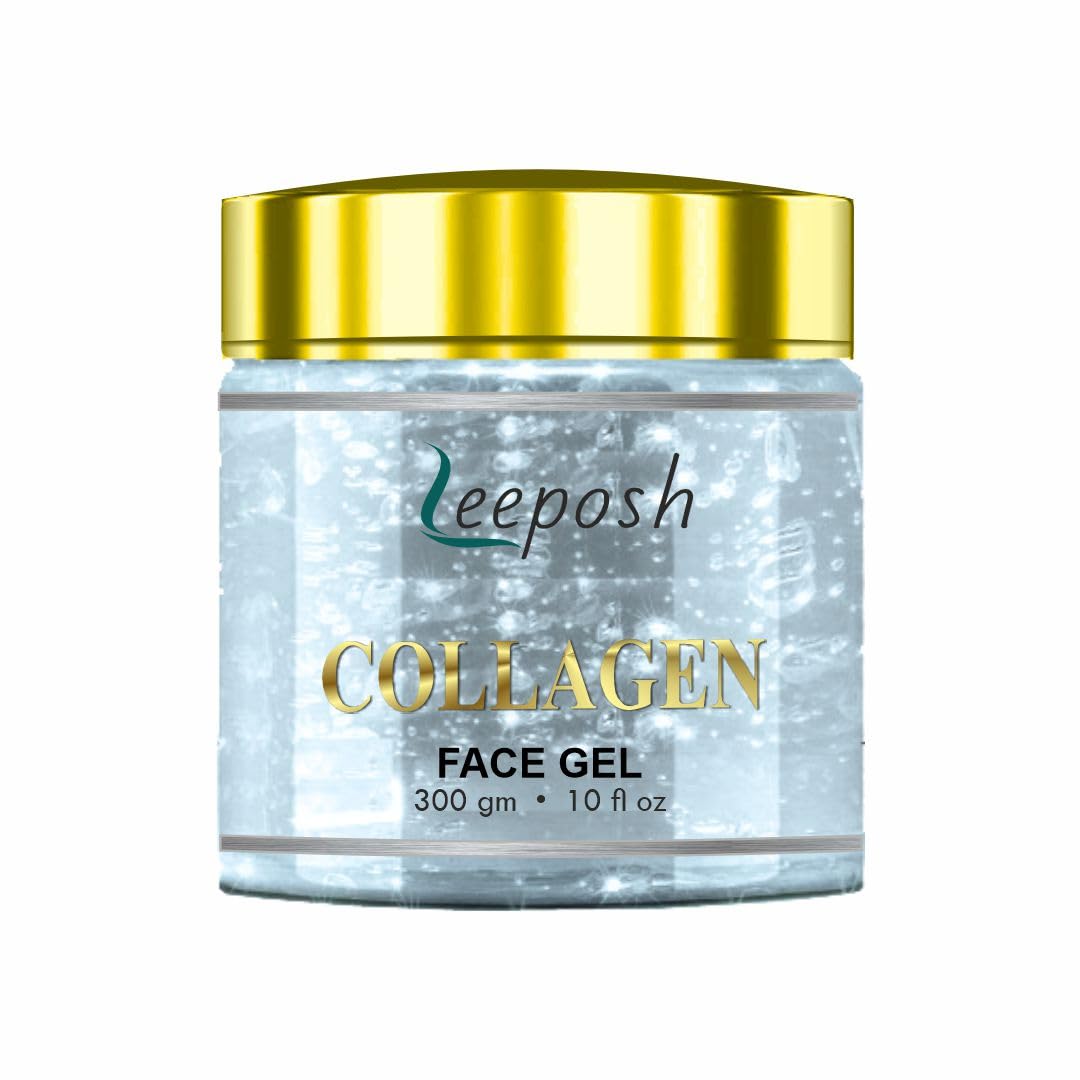 Leeposh Гель-крем с коллагеном | Увлажняющий крем для лица с коллагеном против старения | Коллагеновый гель День и Ночь для Мужчин Женщин 300 мл | Подтягивающий Укрепляющий Увлажн