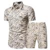 Men Sets Men Clothing Short Sleeve Shirt Shorts Set Floral Printed 2 Piece Set Summer Beach Wear Outfit for Men