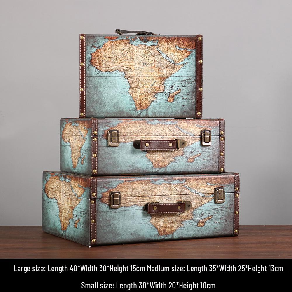 European Retro Leather Storage Box - Handbag, Clothes, and Travel Photography Prop Organizer