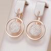 Luxury Full Zircon Circle Drop Earrings Fashion Women Gold Color Earrings Match Rings Fashion Costume Jewelry Sets