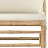 11 Piece Garden Lounge Set with Cream White Cushions Bamboo White