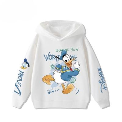 Children's Donald Duck Cartoon Printed Sportswear Casual Fashion Autumn and Winter Warm Hooded Sportswear Cute Temperament