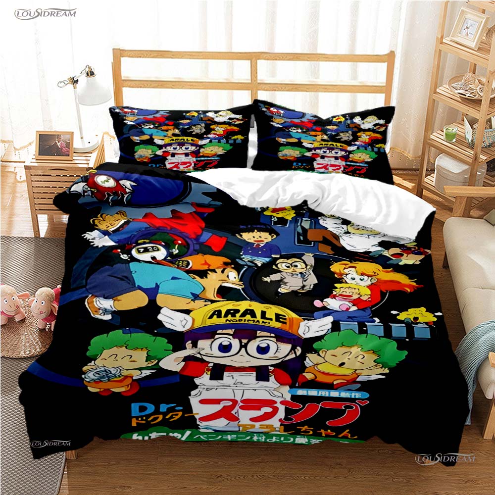 DR Slump Arale Anim Casal All Season Duvet Cover Comforter Bedding Set Soft Quilt Cover and Pillowcases Single/Double/Queen/King