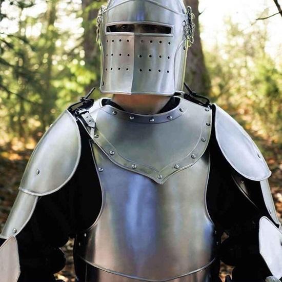 Medieval full Barbuta Knight Armor Full Mild Steel LARP Cosplay Costume for Halloween Warrior Fully Wearable Armor Outfit