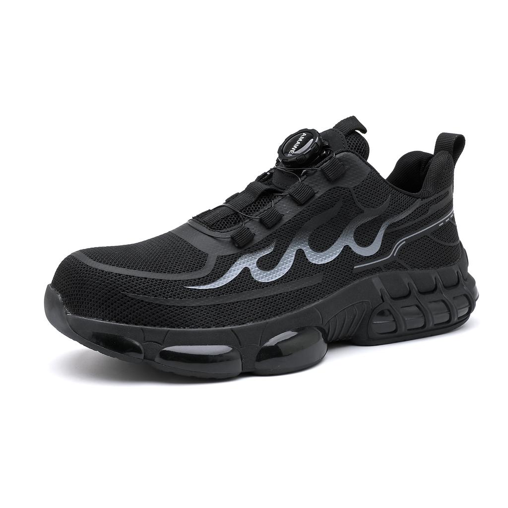 Rotating Button Safety Work Shoes For Men Steel Head Boots Male Indestructible Construction Non Slip Male Soft Work Shoes