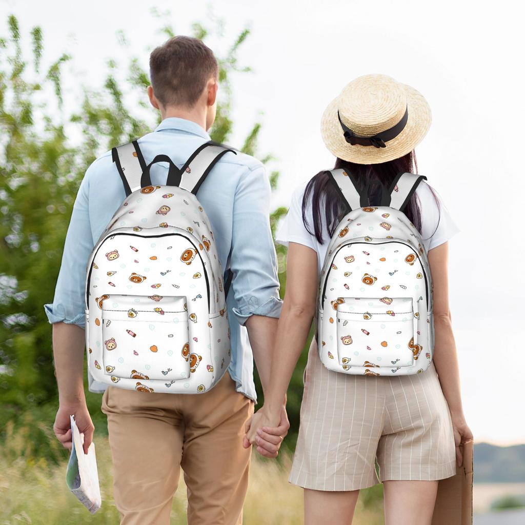 Cartoon Rilakkuma Rucksack für Männer Frauen Cool Student Wandern Reisen Tagesrucksack Niedriger Bär Laptop Computer Umhängetasche Leicht