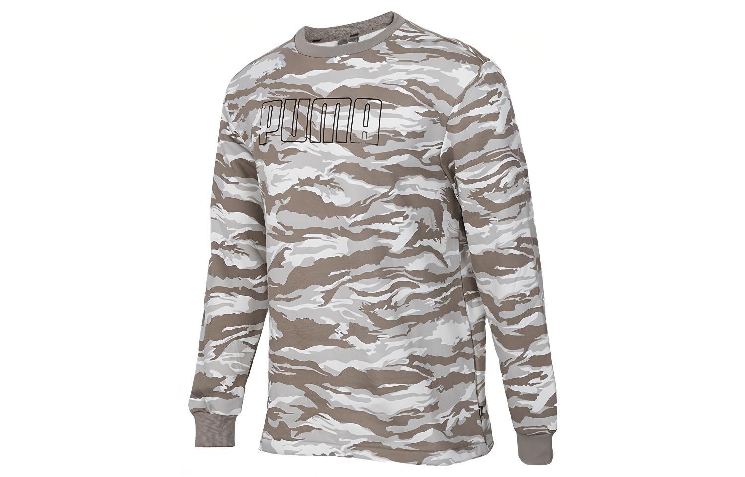 PUMA Sweatshirts Men s Elephant Gray Crew Neck Moderate Regular 855053-38 XL