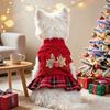 Pet Dog Sweater Dress Small Breeds Christmas Theme Gold Reindeer Knit Outfit Winter Warmth
