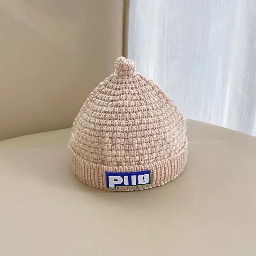 Cappello ciuccio Cappello in lana lavorato a maglia per bambini Ragazzi e ragazze Autunno e inverno Caldo ispessito Pullover per neonati Cappello a buccia di melone Tendenza