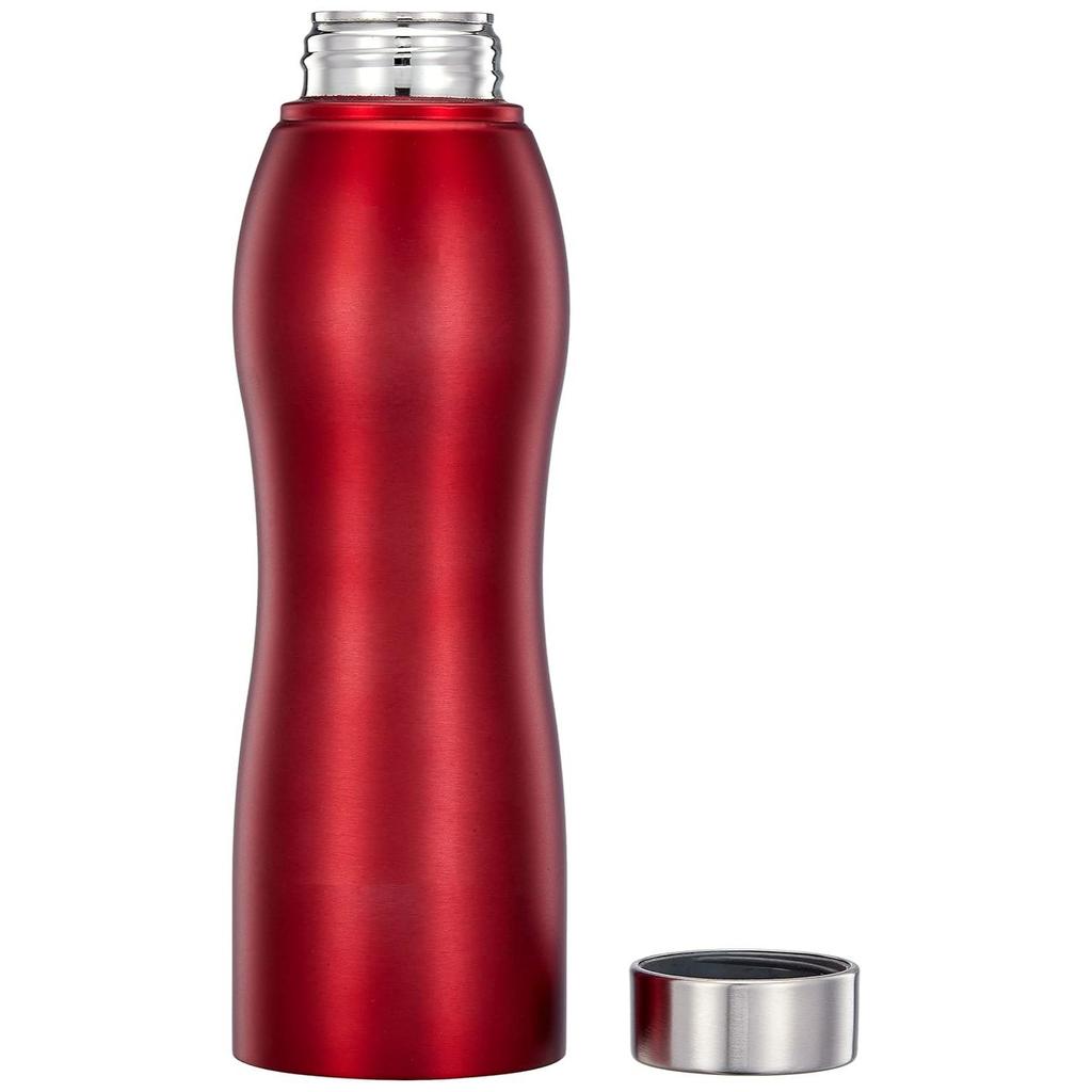  Bouteilles d'eau en acier inoxydable | Lot de 2 | Anti-fuite | Ergonomique | Compatible réfrigérateur, congélateur et lave-vaisselle | 1 L | Rouge, Bleu