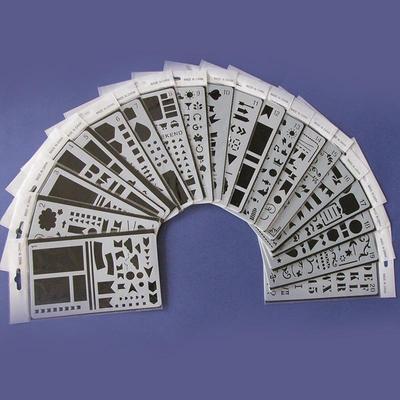 20er Set Grenzüberschreitende Journal Schablonen: DIY-Spitzenlineal für thematisches Zeichnen & Basteln