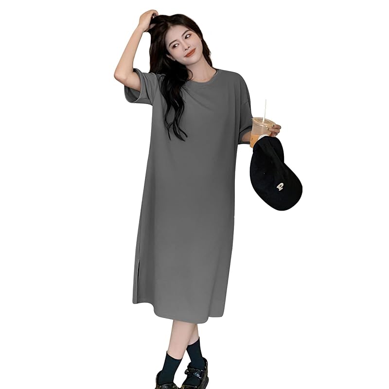 

[MOWO] one piece ladies spring/summer [Light and comfortable, looks slim and relaxed, feminine charm] Relaxing T-shirt dress casual Dress slimmer