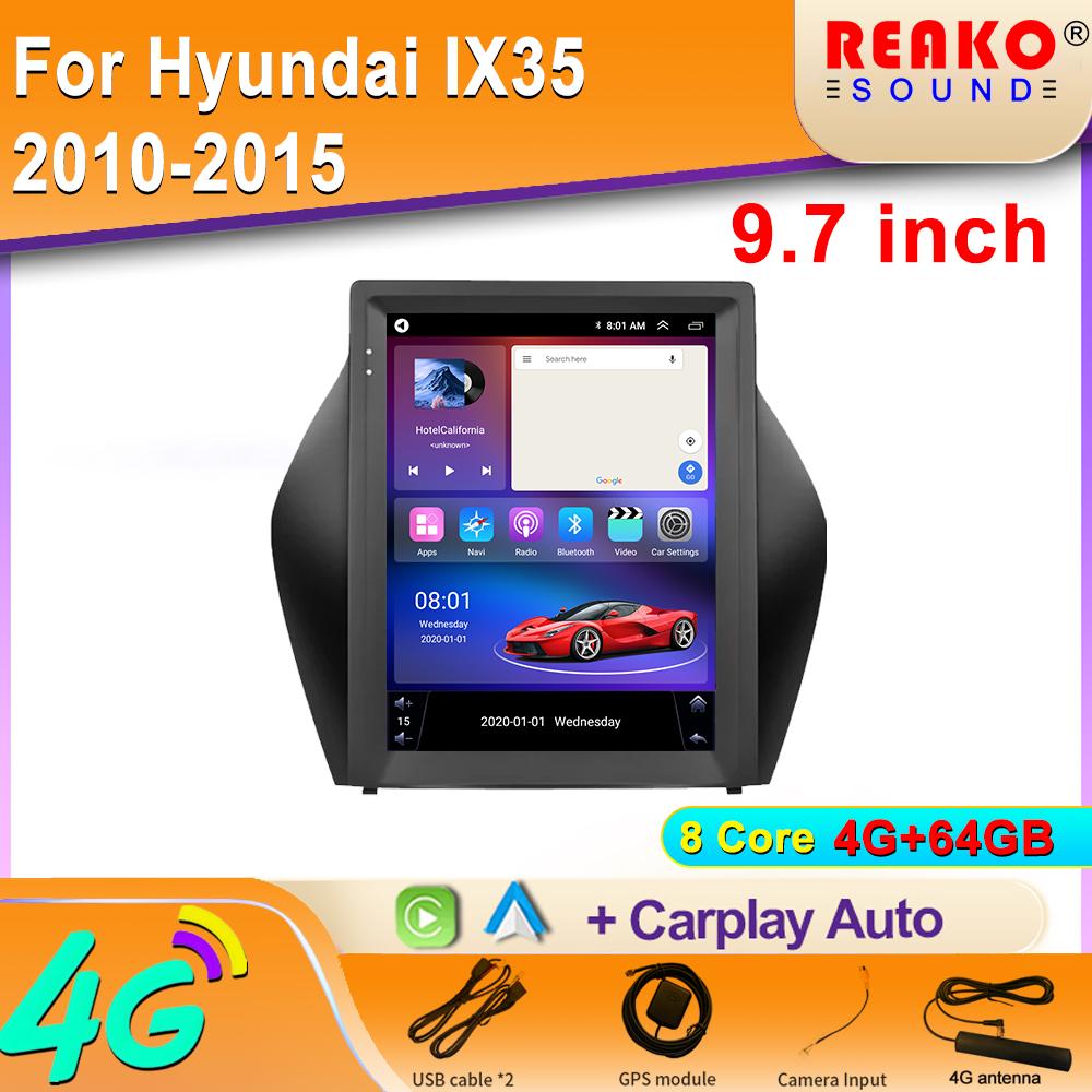 BT För Hyundai IX35 2010-2015 Bilradio Android Auto GPS-navigation Huvudenhet Multimedia Videospelare Stereo 4G WIFI 2din DVD