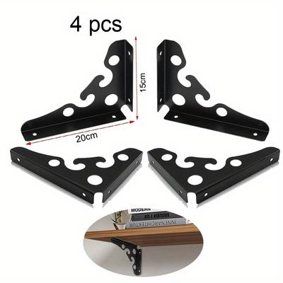 4pcs Triangle Shelf Bracket Bench Table Support Wall Mounted Heavy Duty Solid Bracket Triangle Bracket 90 Degree with ScrewsTwo Ways of Using