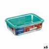 Boîte À Repas Rectangulaire Avec Couvercle Luminarc Keep'n Lagon 16 X 11,3 X 6 Cm Turquoise 820 Ml Verre (6 Unités)