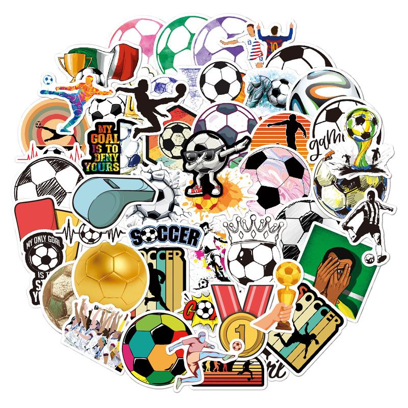 50 Pcsset Football Soccer Graffiti Stickers For Laptop Phone Luggage Notebook Decal Decoration Scrapbook Sticker Kids Gift