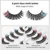 Bright Colors Simulation Eye Eyelashes 8 Pairs 3D Curled False Eyelashes Colored Eyelashes  Parties