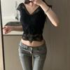 Summer Women's T-shirt Lace Sexy Tank Vest Women's Fashion Slim Fit Without Steel Ring Top Elegant Lace Women's Top