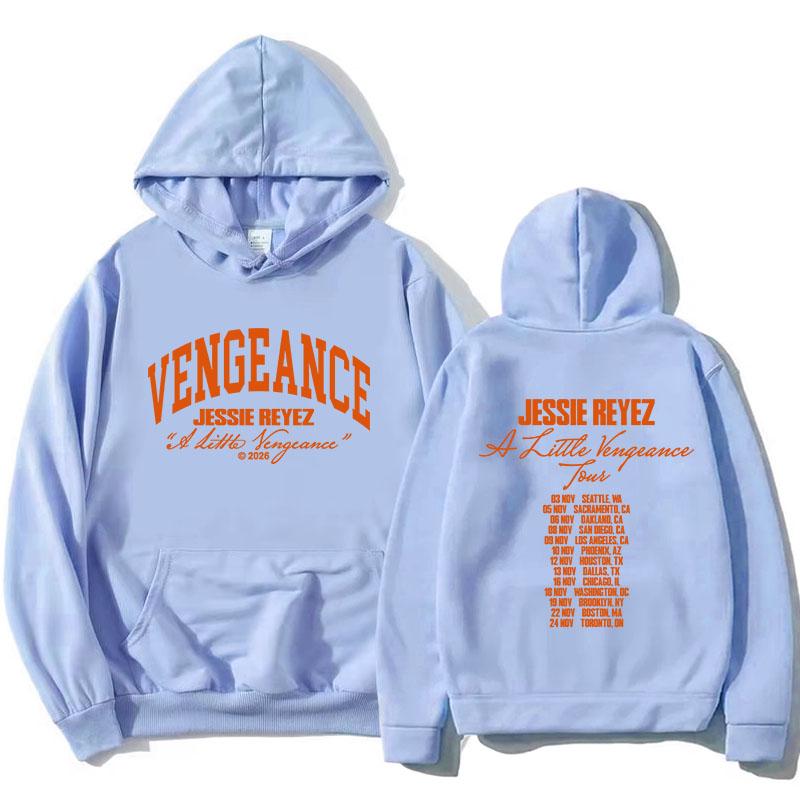 A LITTLE VENGEANCE Tour 2026 Hoodies Sängerin Jessie Reyez Design Print Sweatshirt Langarm Mode Kapuzenpullover Lässiges Oberteil