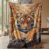 Tiger in Abstract Art Theme blanket Lightweight Warm Flannel Blanket Decorative Throw Blanket for Home Decoration