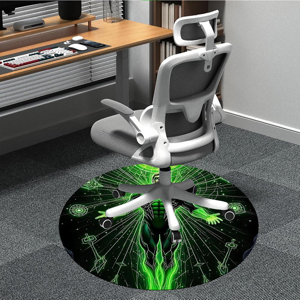 

1pc Green Lantern Cosmic Office Round Area Rug, Under Office Chairs Bedroom Living Room Home Decor, Room Deco, Available in Various Sizes 80cm