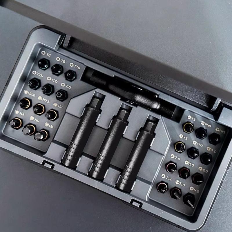 24 In 1 Ratcheting Screwdriver Set With Chrome Steel Bit And Ergonomic Handle For Home Repair