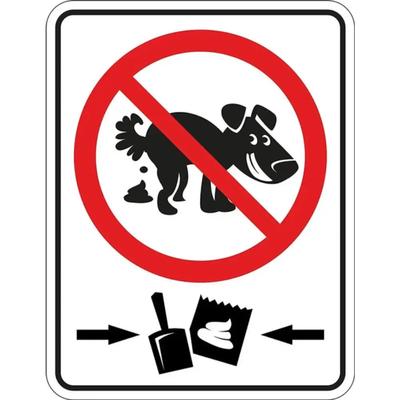 No Dog Poop Tin Sign Polite Notice for Outdoor Prohibition Durable Metal Wall Decor for Garden Patio Home