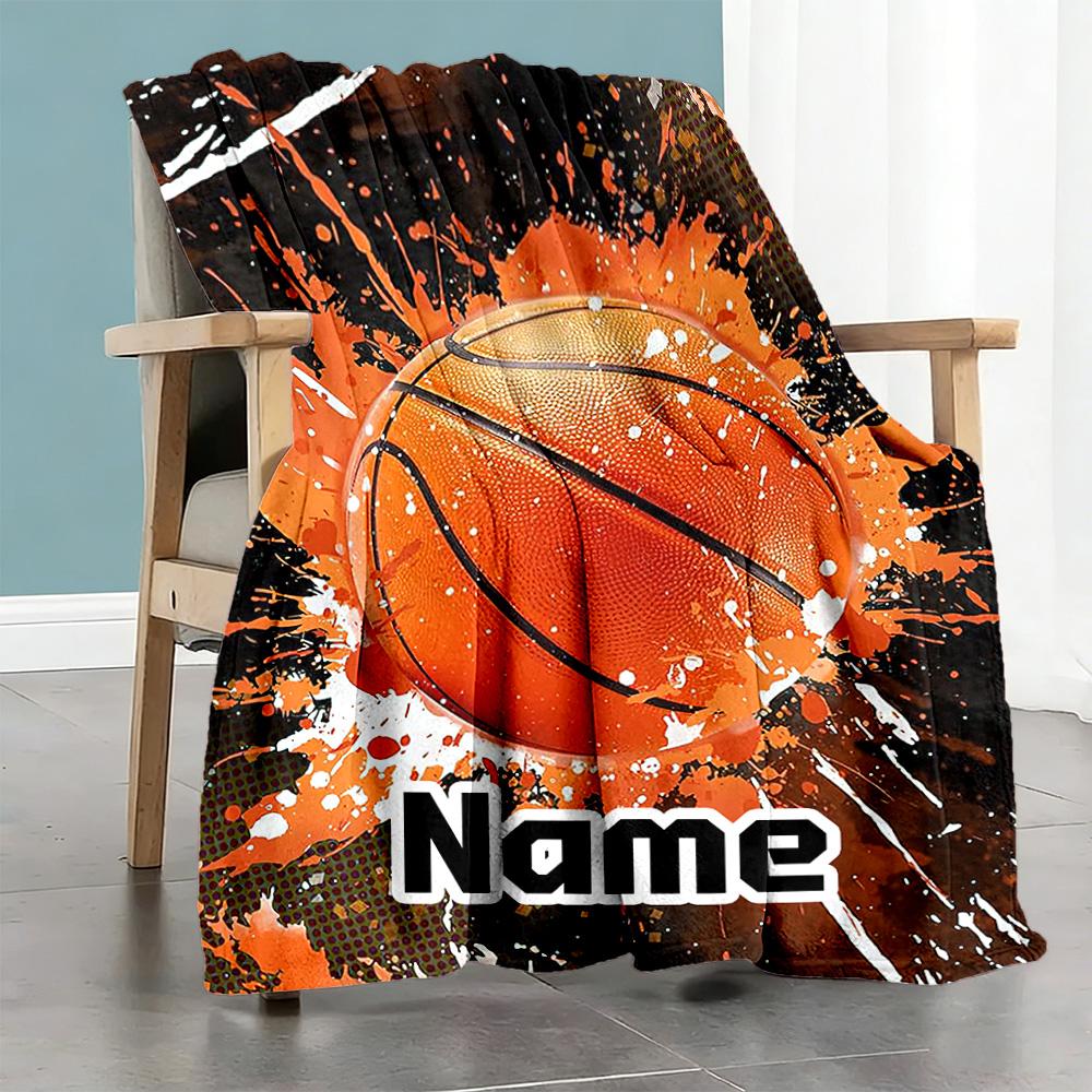 Basketball3332 Customize Text Blanket Gift Customizable Blanket Warmthful Decor Versatile for Home Decor Sofa Living Room Office Four Seasons Universa