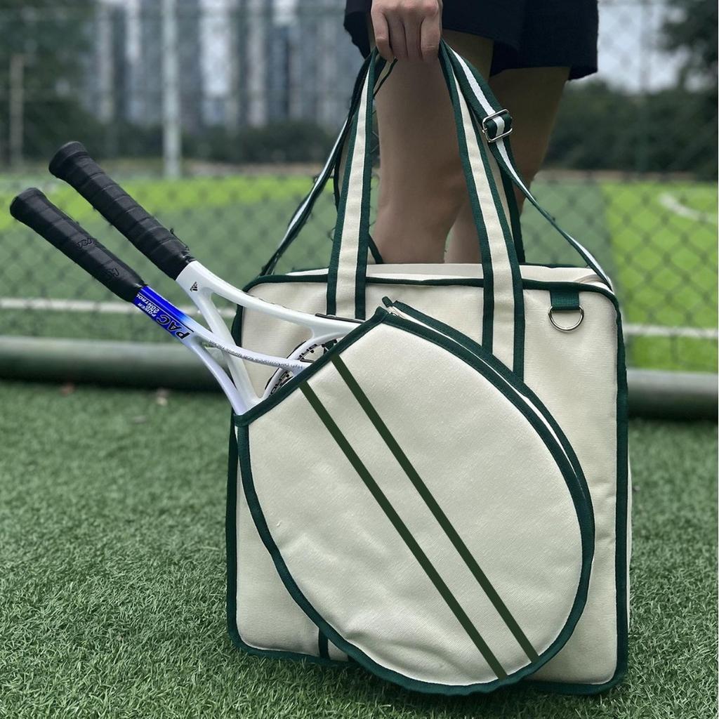 Badminton Bag One Shoulder Portable Racket Bag Men's and Women's Sports Canvas Tennis Bag Multifunctional Pickleball
