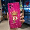 Crown Initial Letter Couple Phone Case For ZTE Blade V40 Pro/ZTE 9046 Soft Silicone Black Case Shockproof Shell ZTE 9046 Casing