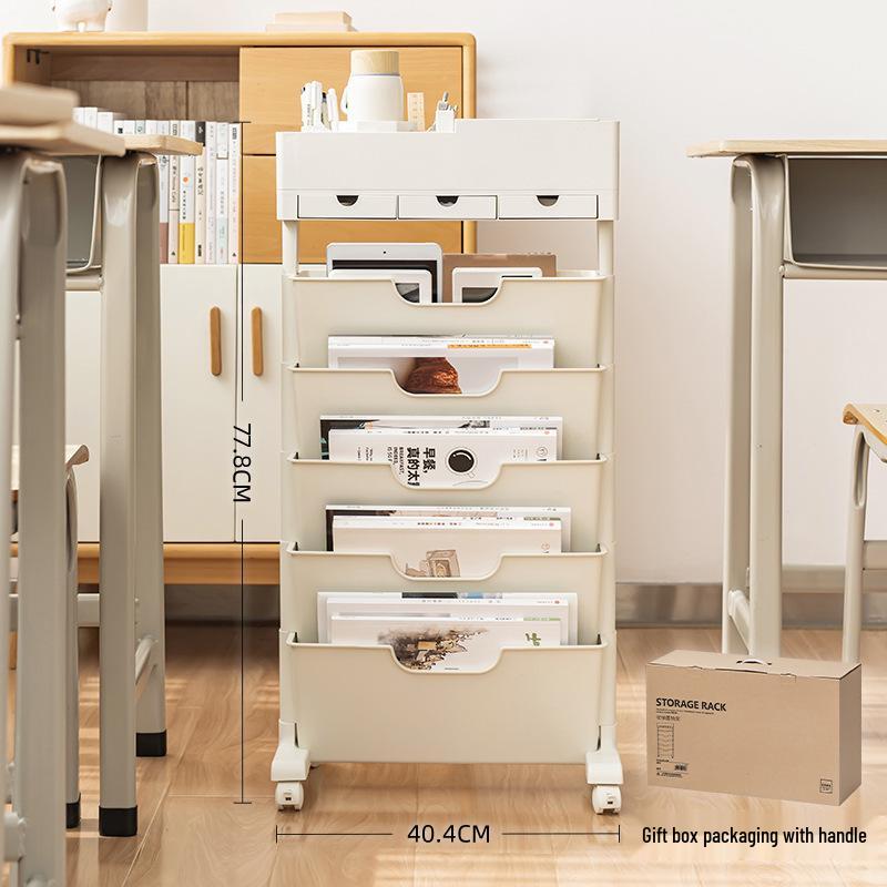 Mobile Bookshelf with Wheels for Classroom or Desk