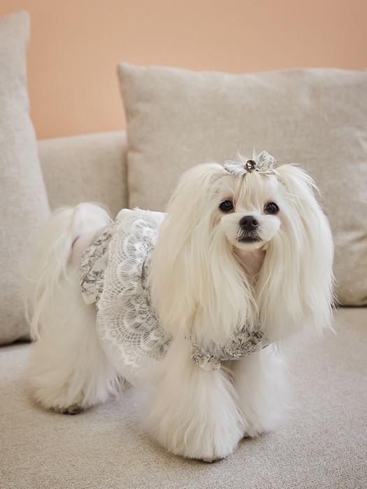 

CAHIERS Tiered Lace Frill French Dress IVORY_L