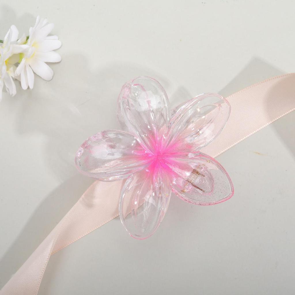 Frangipani Transparent Seaside Vacation Hair Clip - Bauhinia Shark Claw Updo Accessory