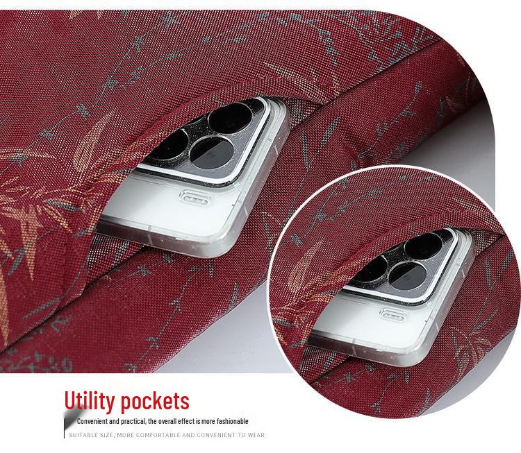 Elderly Women's Winter Cotton Jacket, Grandma’s Plus Velvet Thickened Tang Suit, Warm Stand Collar Outerwear for 70-Year-Olds