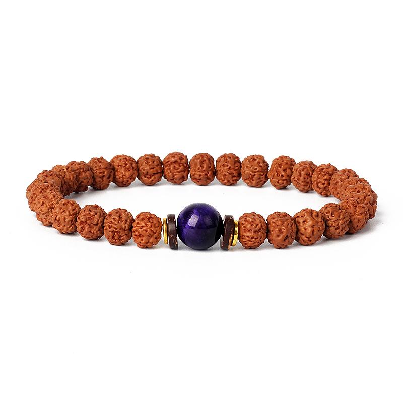 Natural Wood Star Moon Bodhi Seeds Bead Bracelet Promotes Meditation Wisdom & Good Luck Fortune Enlightenment Harmony Jewelry
