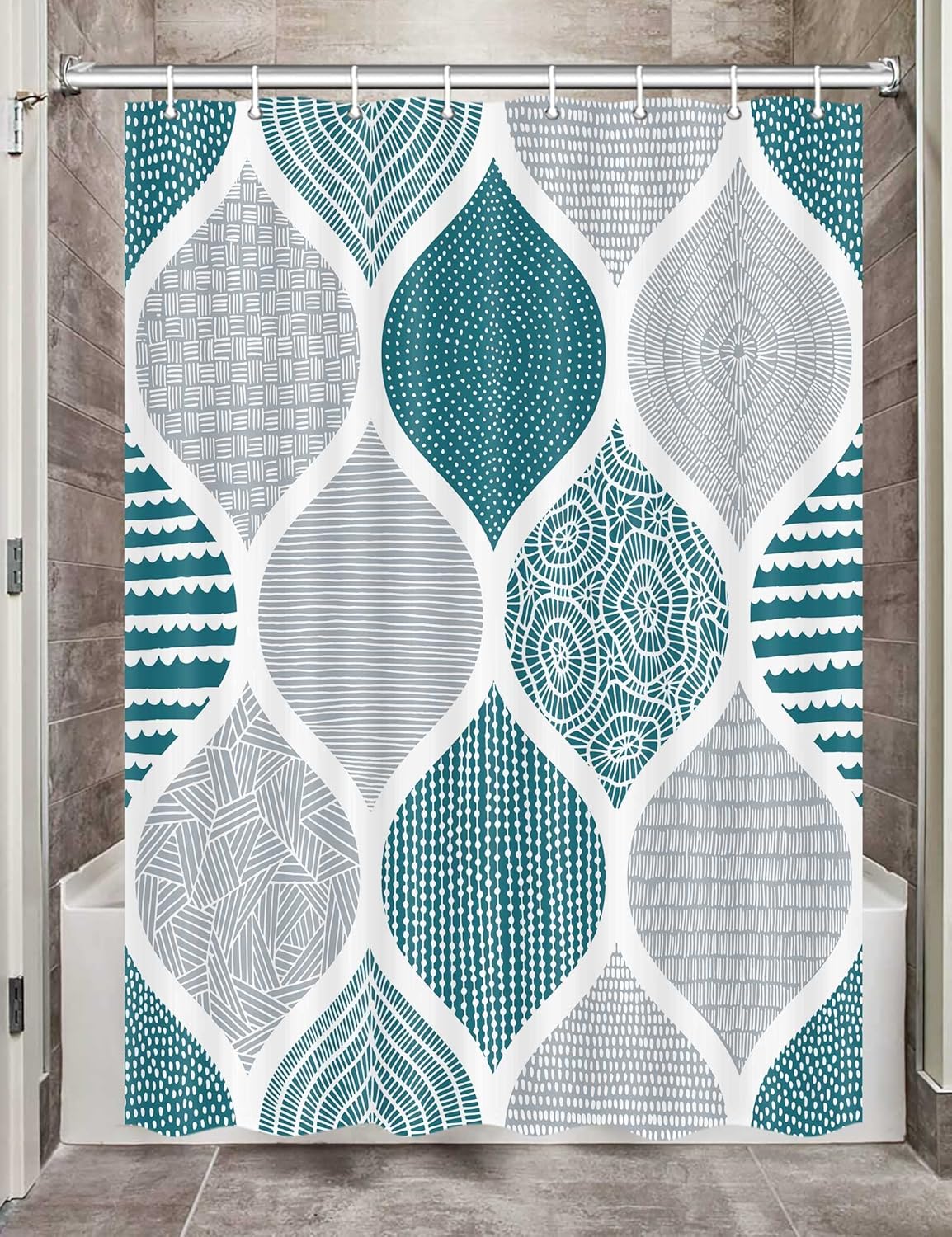 

Богемная шторка для душа для ванной комнаты, аксессуары для украшения туалета с геометрическим узором, пояс для шторки для душа 180x180см W180xH180cm