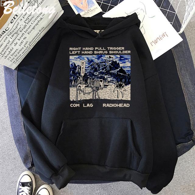 Radiohead Vintage Print Hoodie for Man/Women Hip Hop New York Tour Rock Band Music Album Sweatshirt Pullover Hoodies