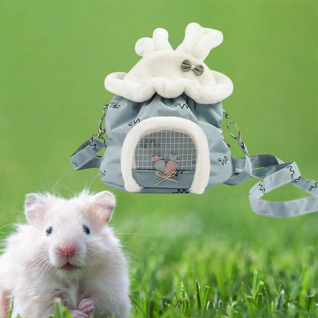 Cozy Hamster Travel Bag with Adjustable Strap for Small Pets Green