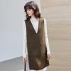 Sancai 2026 Winter V-Neck Sleeveless A-Line Mini Dress